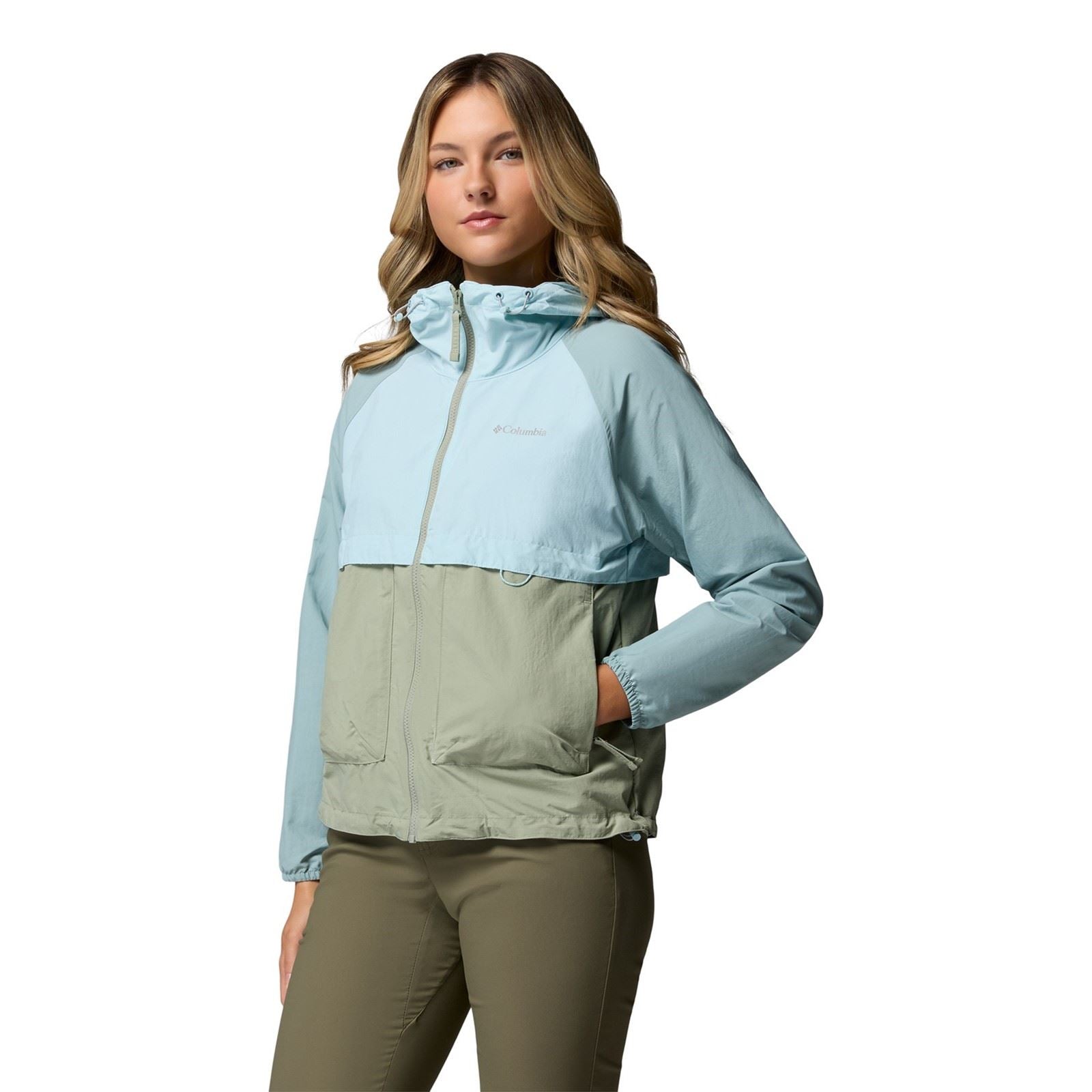 Columbia Spire Valley Damen Grüne Windbreaker-Jacken