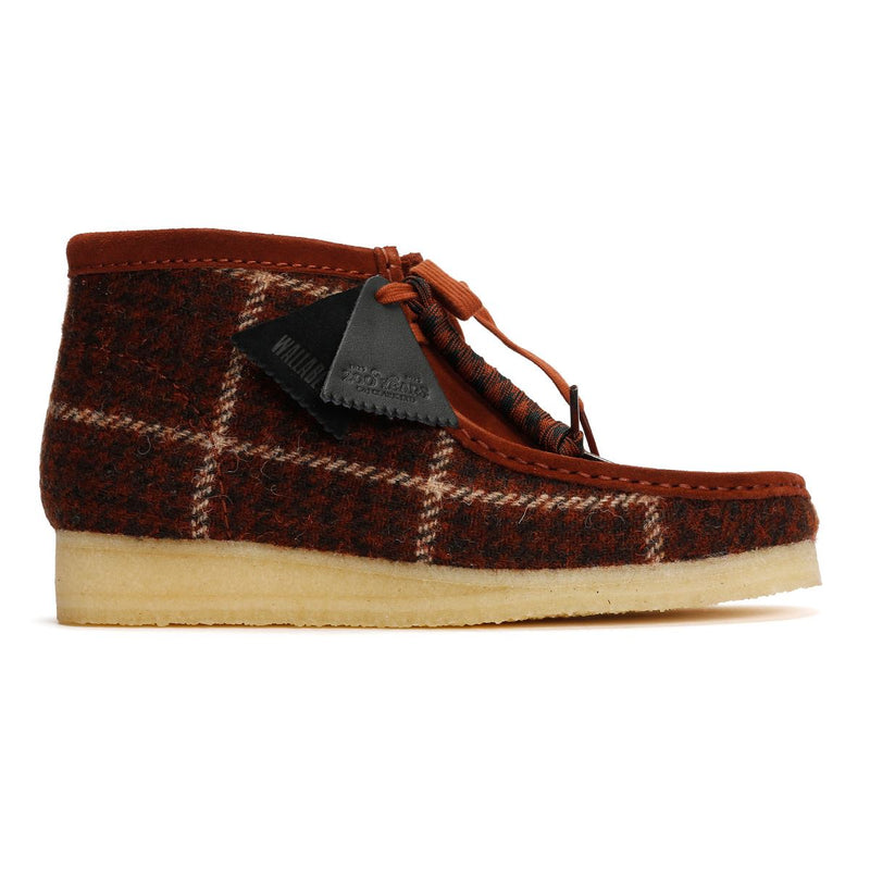 Clarks Originals Wallabee Textile Herren Braune Stiefel