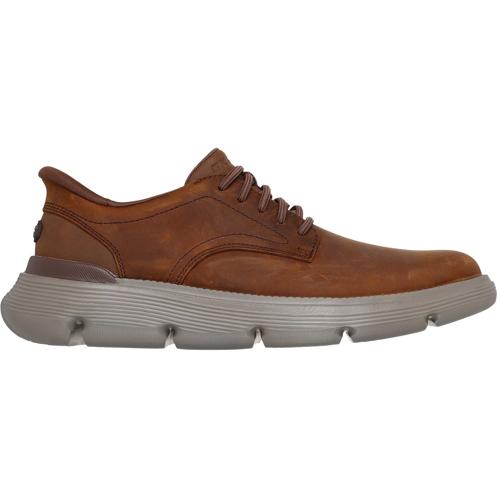 Skechers Garza Duran Leder Herren Dunkelbraune Schnürschuhe