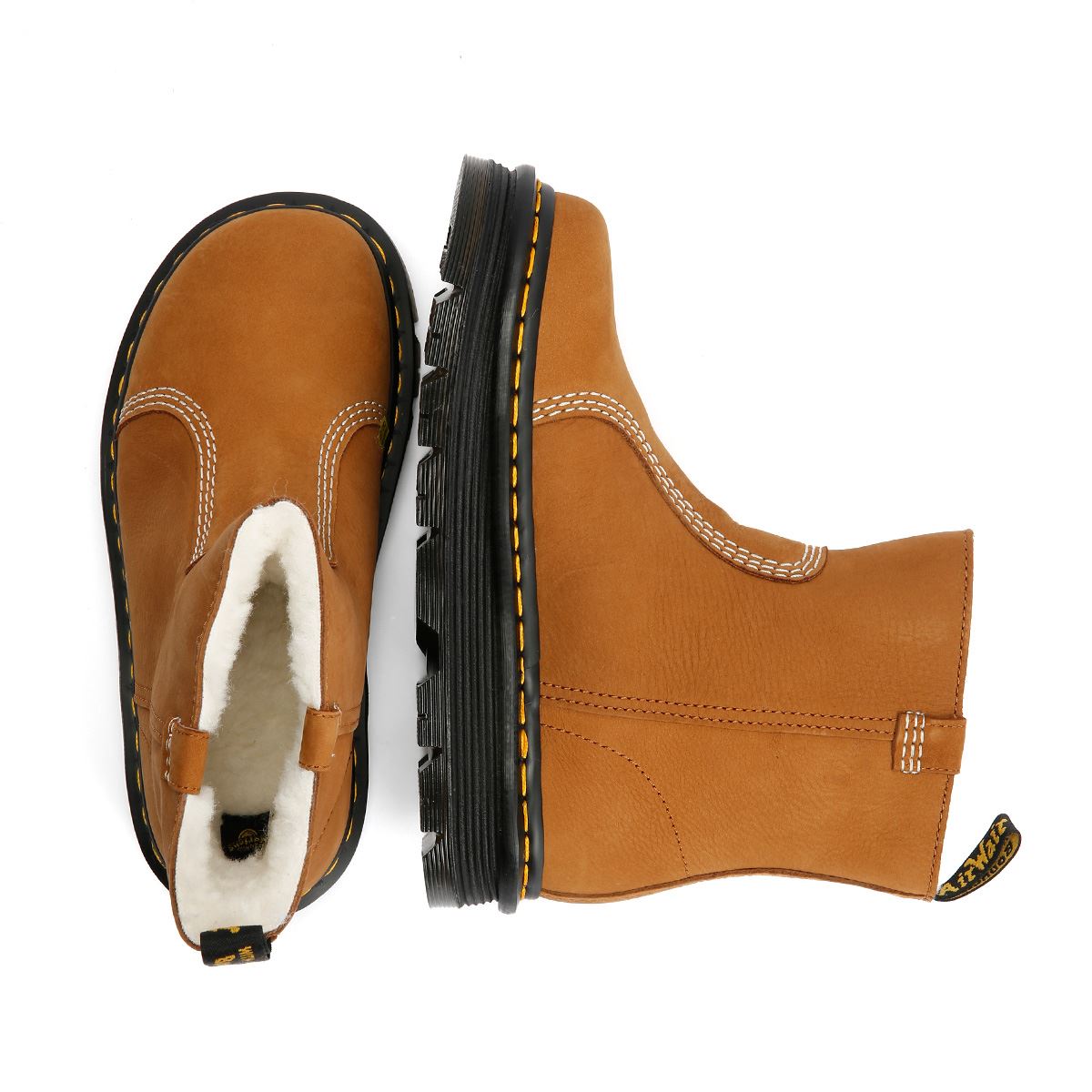 Dr. Martens Zebzag Rigger Nubuck Damen Braune Stiefel