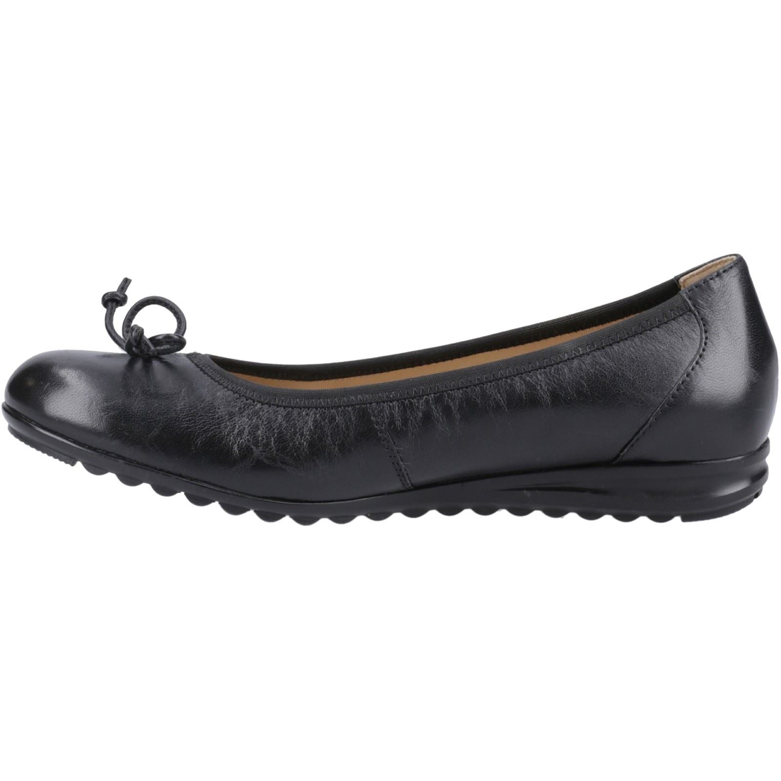 Hush Puppies Lucille Damen Ballerinas aus schwarzem Leder