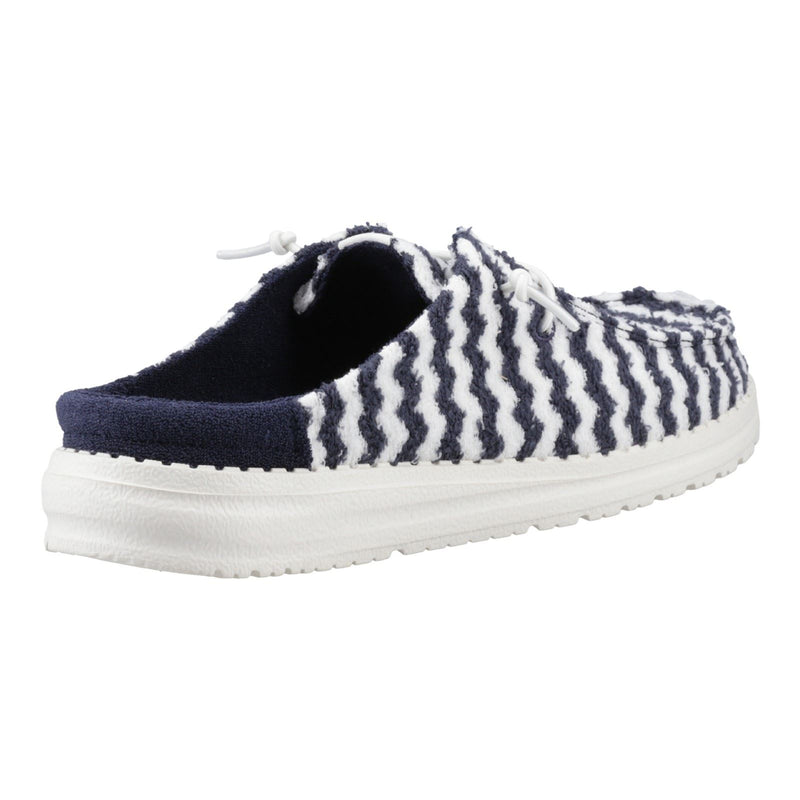 HEYDUDE Wendy Slip Terry Stripe Polyester Damen Navy Blazer/Egret Mules