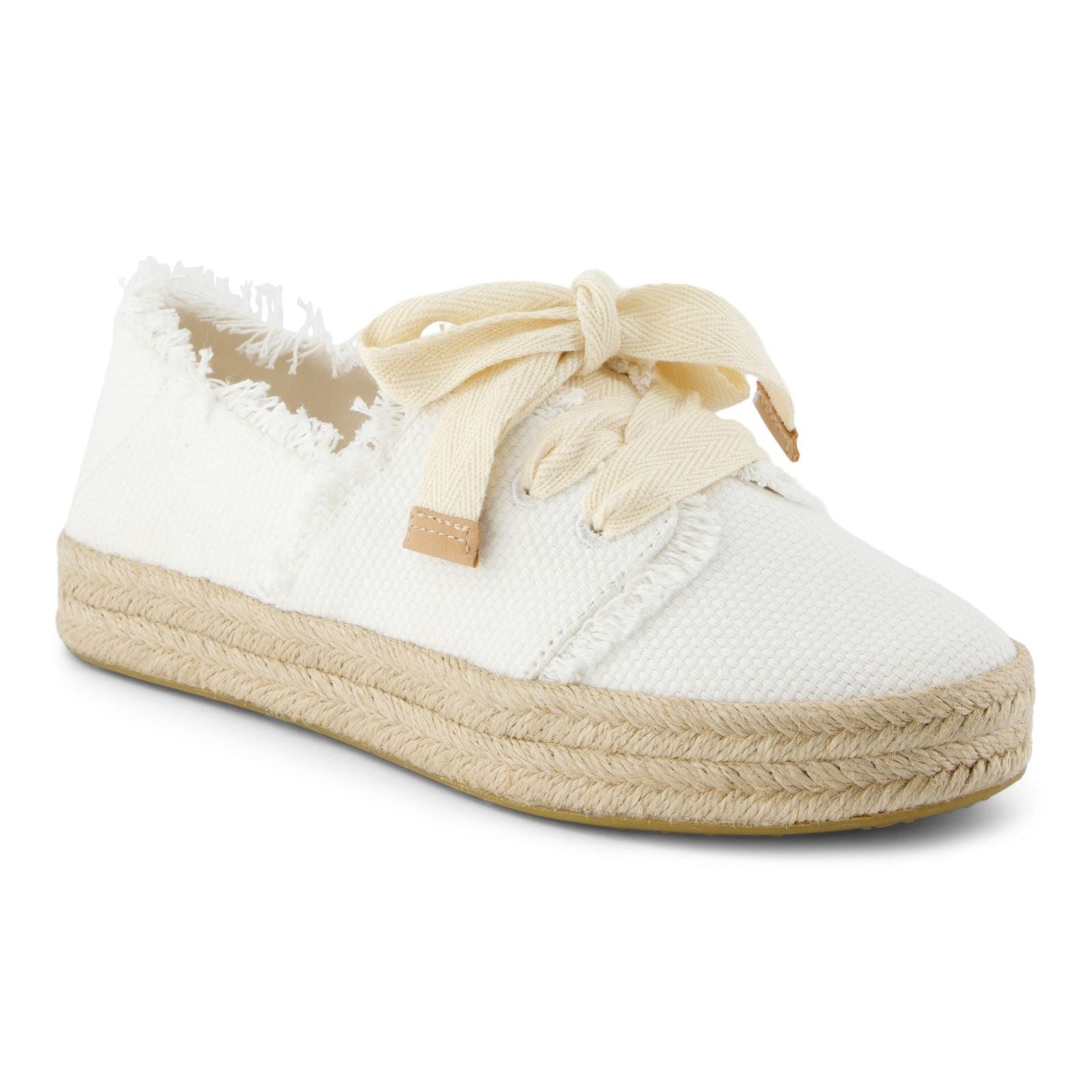 TOMS Carolina Lace Up Baumwolle Damen Weiße Espadrilles Am Strand