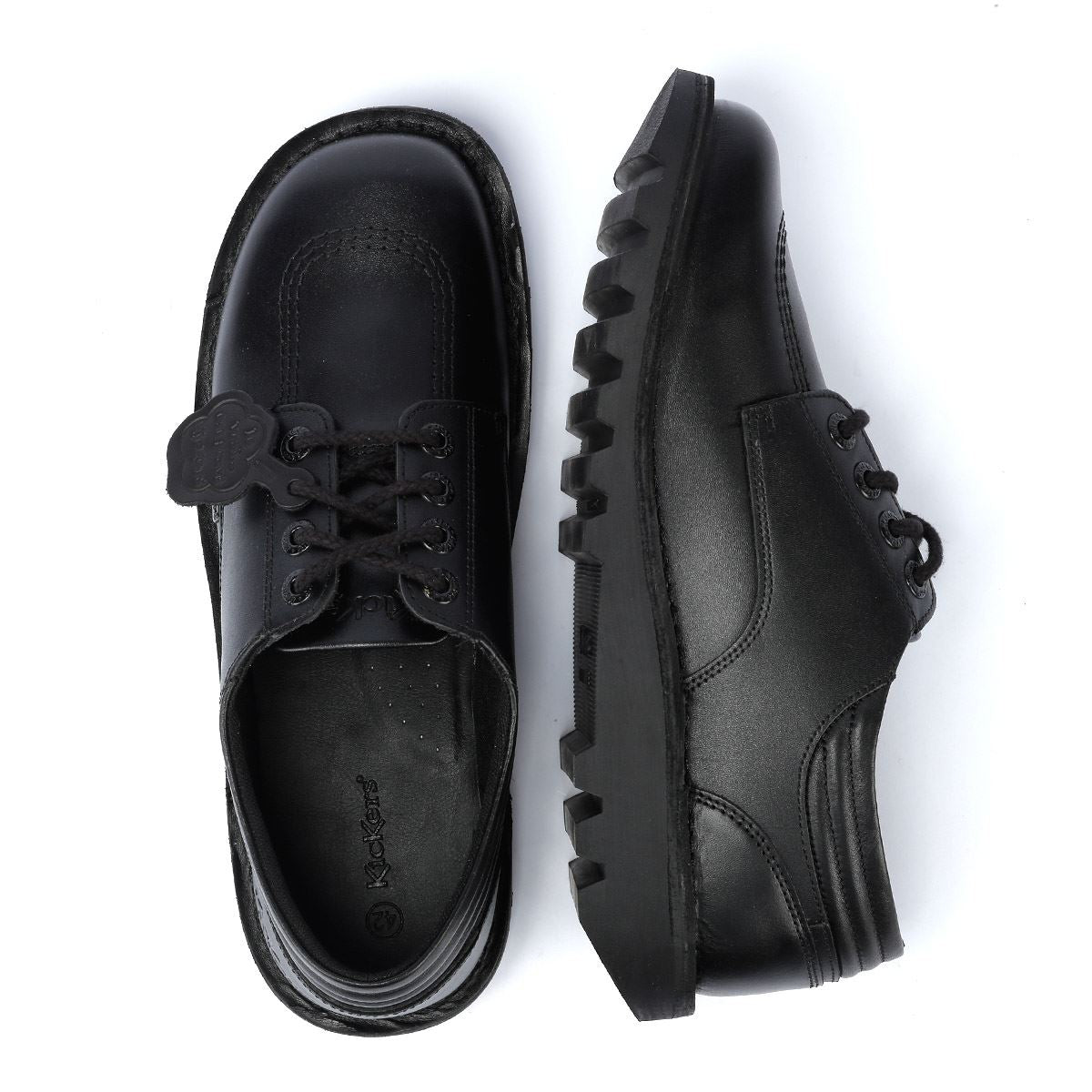 Kickers Kick Lo Padded Herren Schwarze Lederschuhe