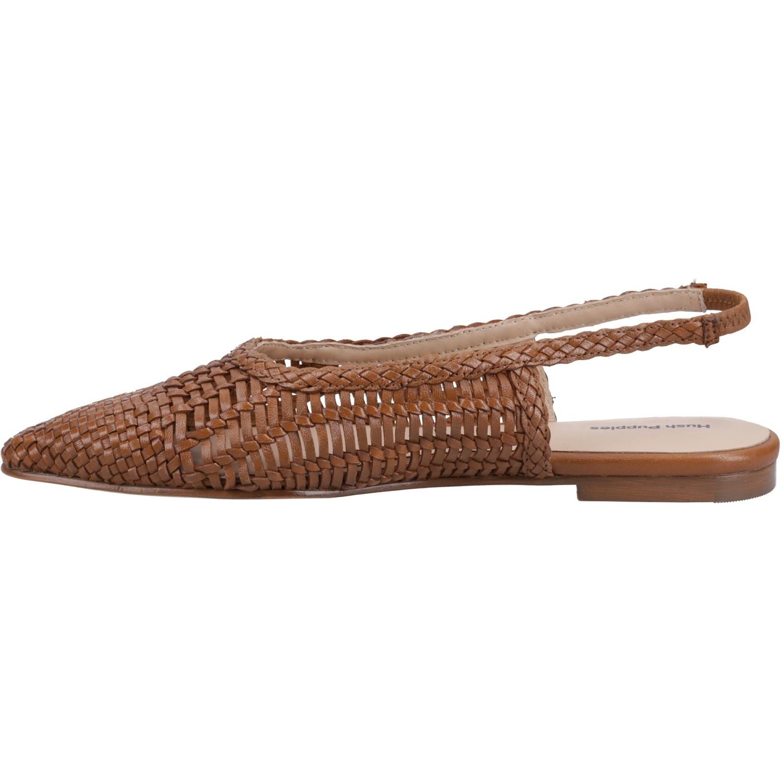 Hush Puppies Dalia Woven Damen Flache Schuhe Aus Leder In Tan