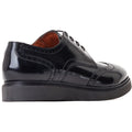 Base London Joe Leder Herren Schwarz Brogues-Schuhe
