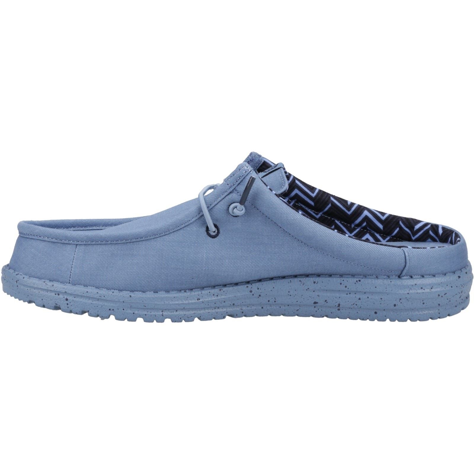 HEYDUDE Wally Slip Canvas 100% Baumwolle Herren Hausschuhe In Elementarblau