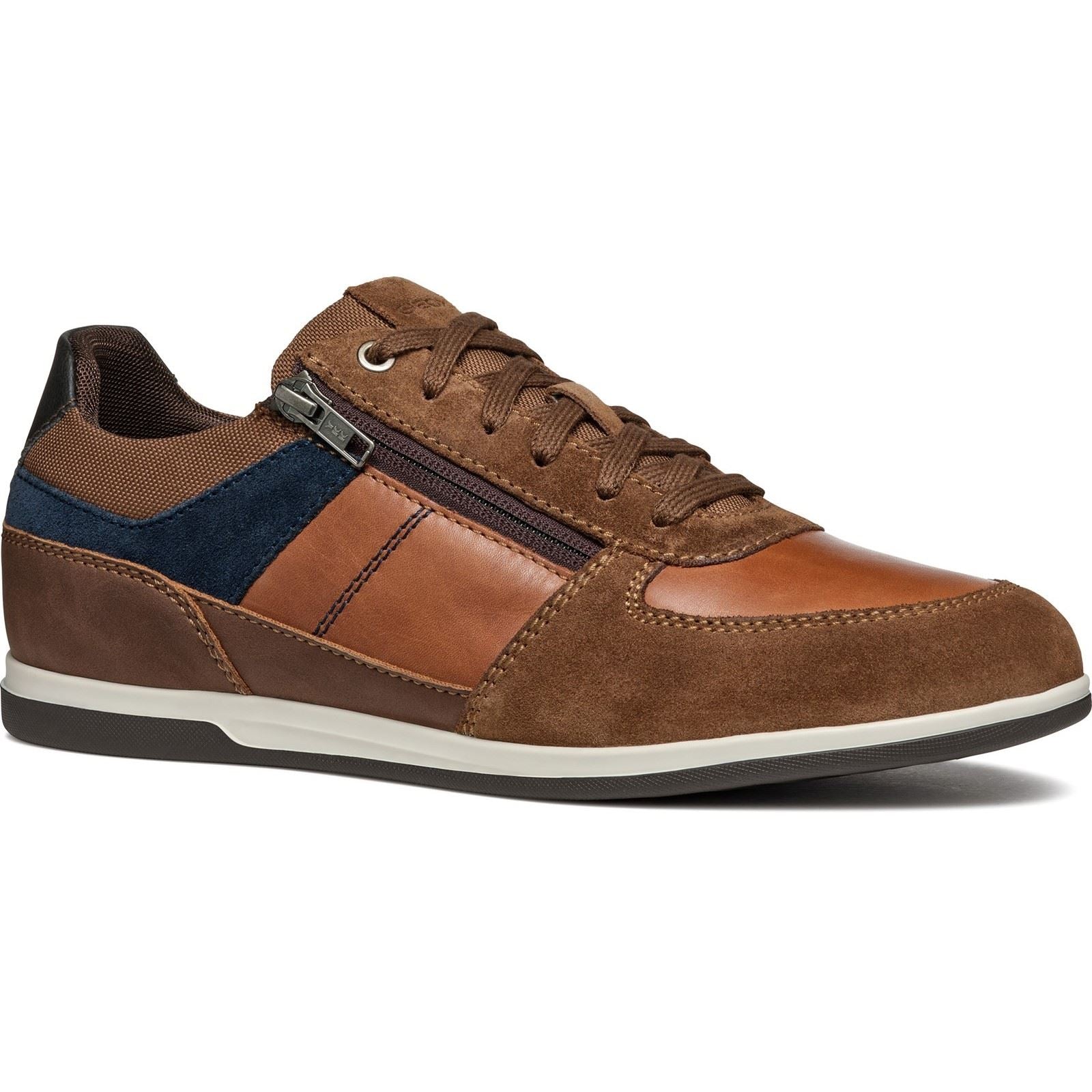 Geox U Renan B Wildleder Herren Sneakers In Braun/Navy