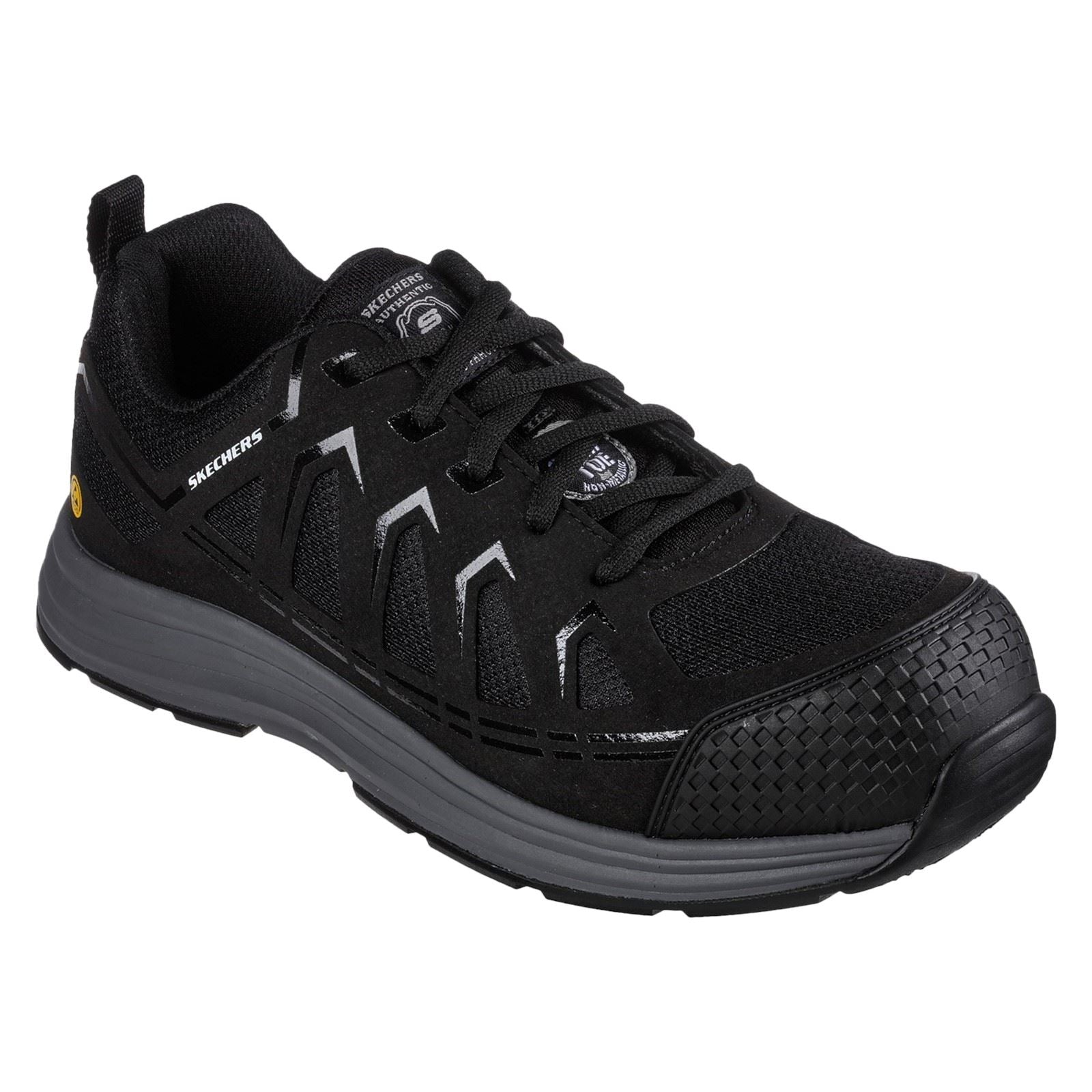Skechers Workwear Malad II Textil Herren Schwarze Sicherheits-Sneaker
