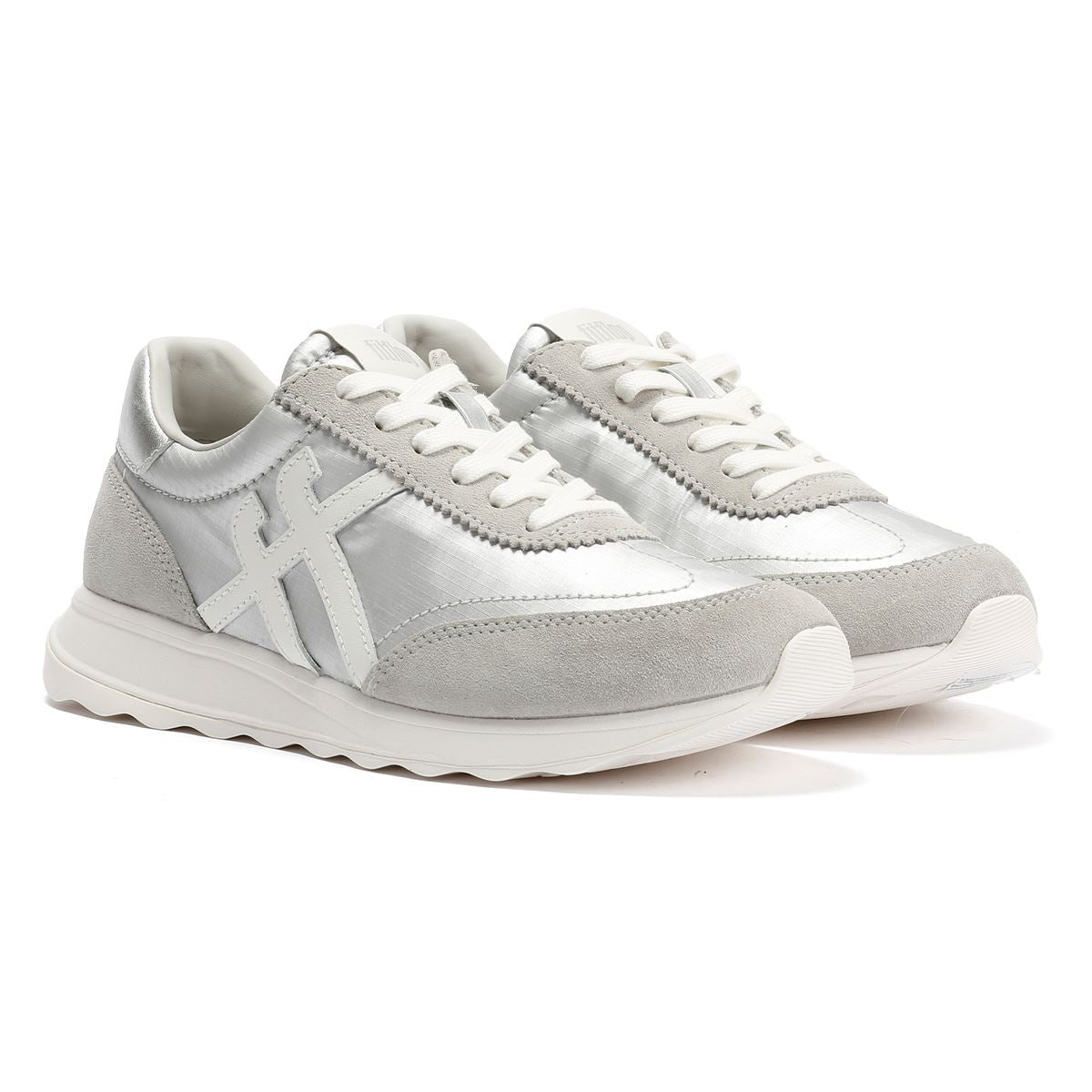 FitFlop Retro-Q FF Nylon Damen Silber Sneakers