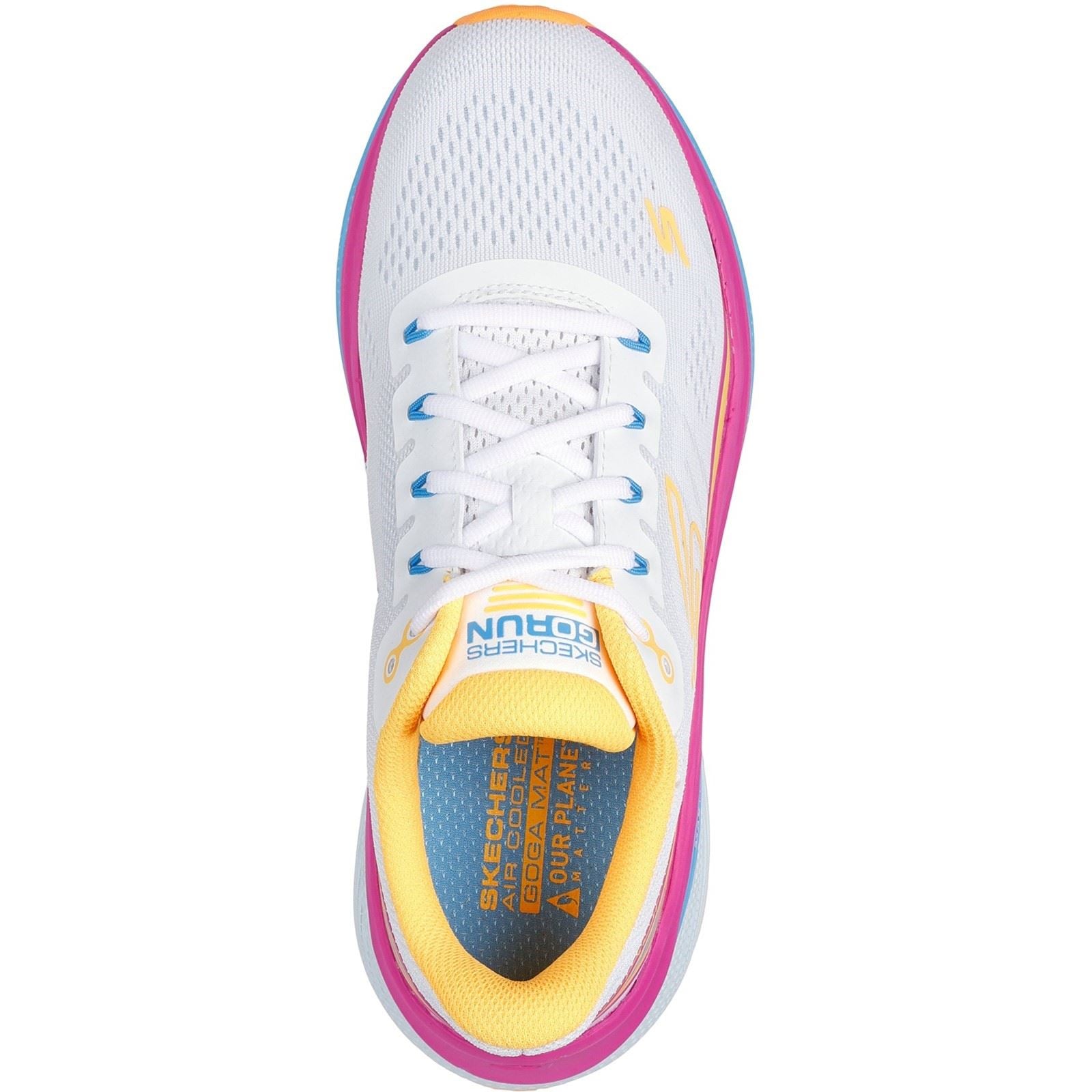 Skechers Performance Max Cushioning Propulsion Textile Damen Sneaker In Weiß/Orange