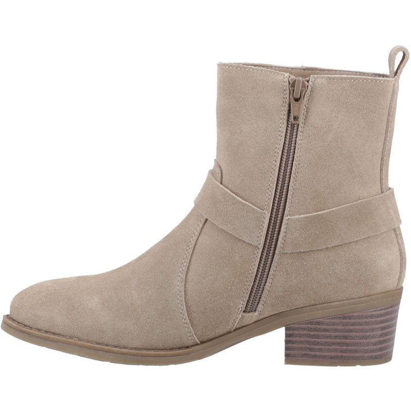 Hush Puppies Iria Damen Wildleder Stiefeletten mit Absatz in Taupe