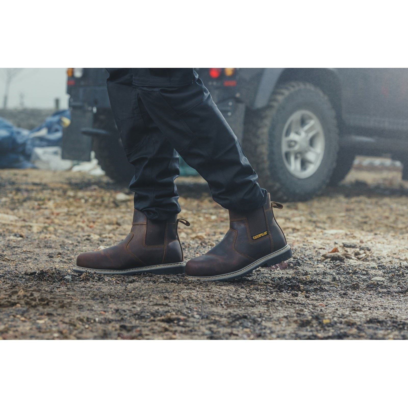 Caterpillar Powerplant Händler Nubuck Braun Sicherheitsschuhe