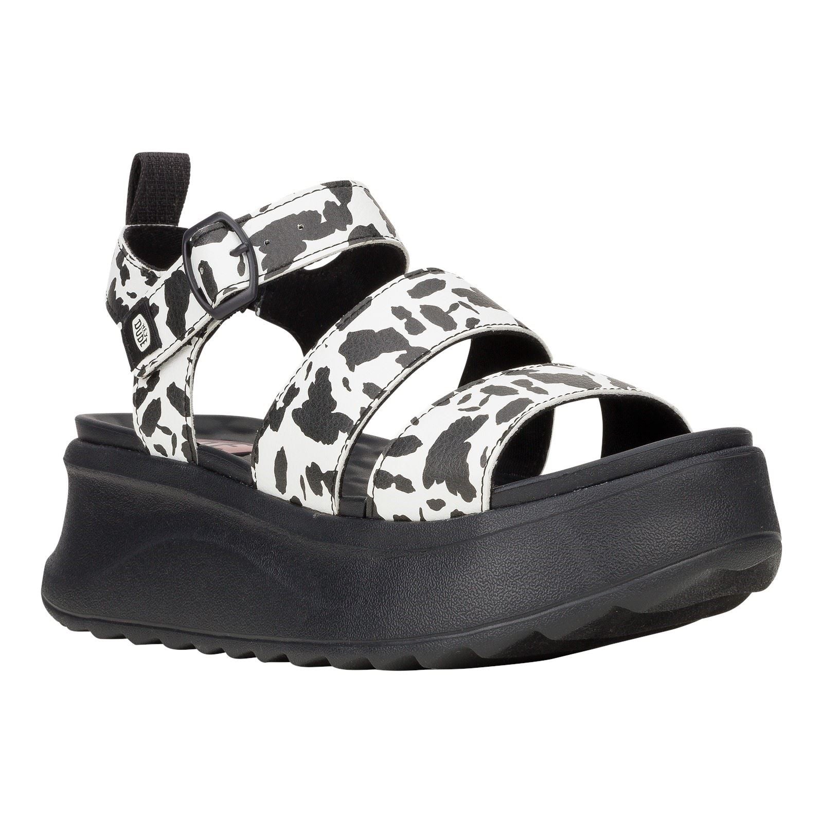HEYDUDE Delray Buckle Animal Damen Sandalen Aus Synthetik In Schwarz/Weiß