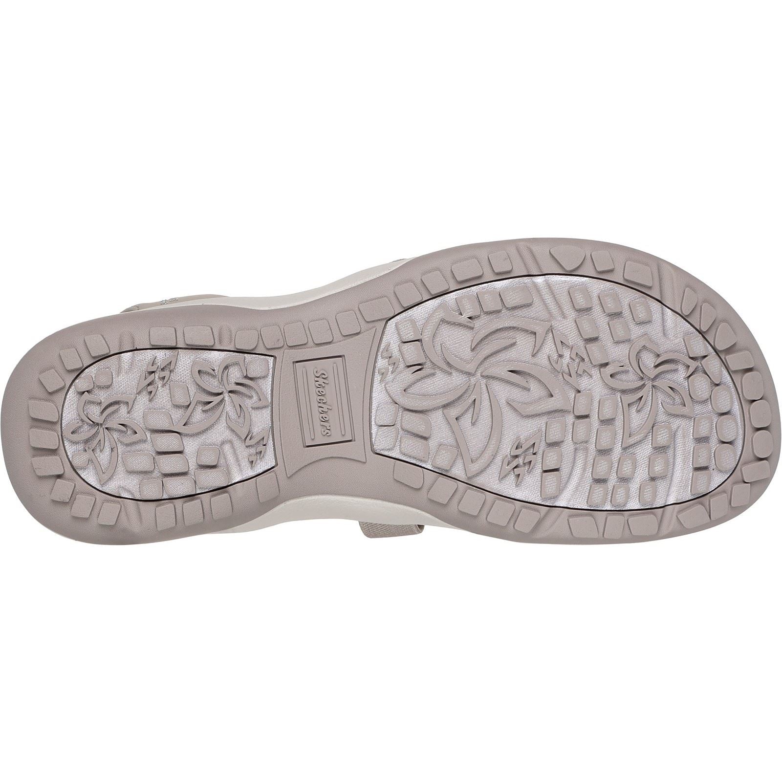 Skechers Reggae Slim Stretch Flex Damen Textil Sandalen In Taupe