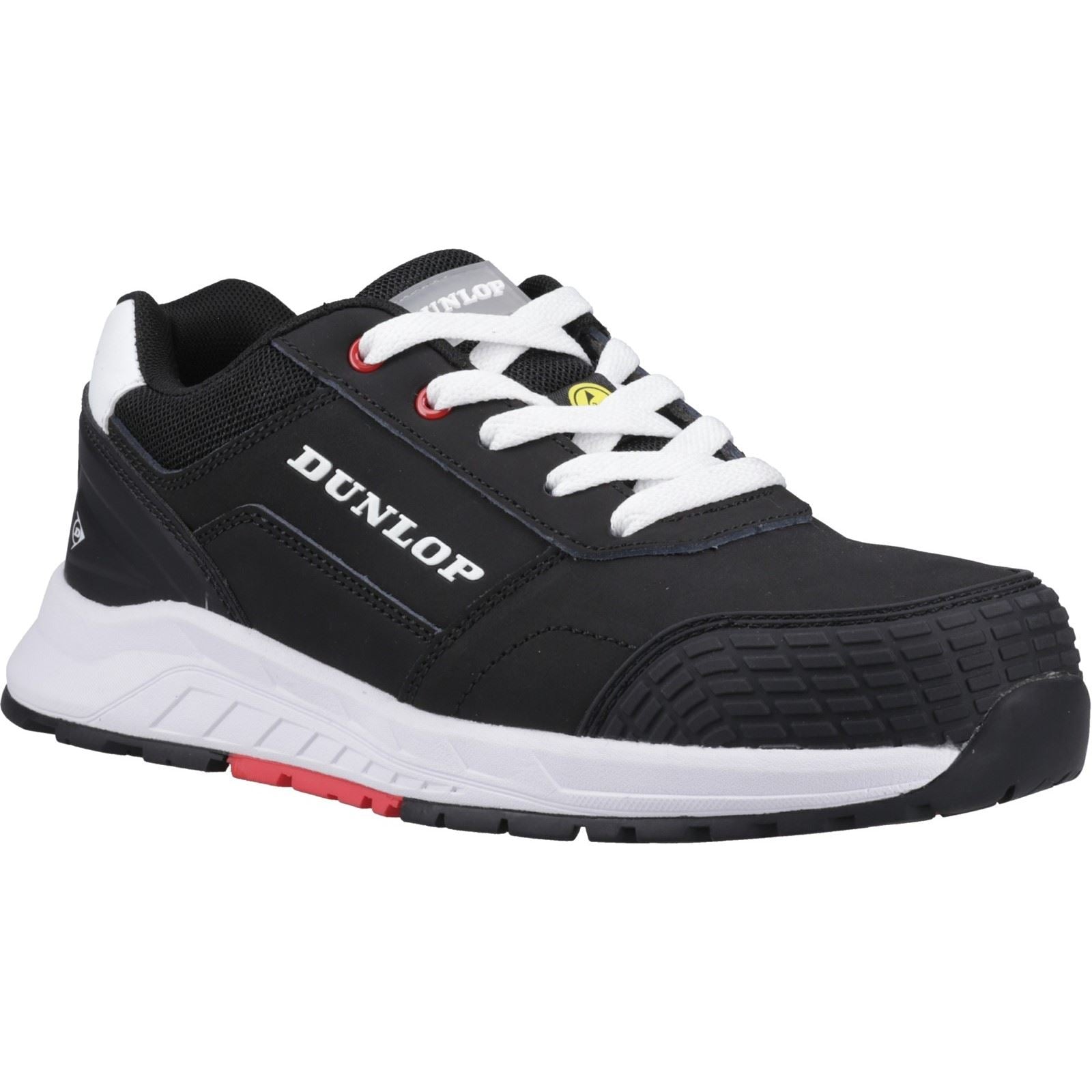 Dunlop Storm Nubuck Herren Sicherheits Sneakers Schwarz/Weiß/Rot