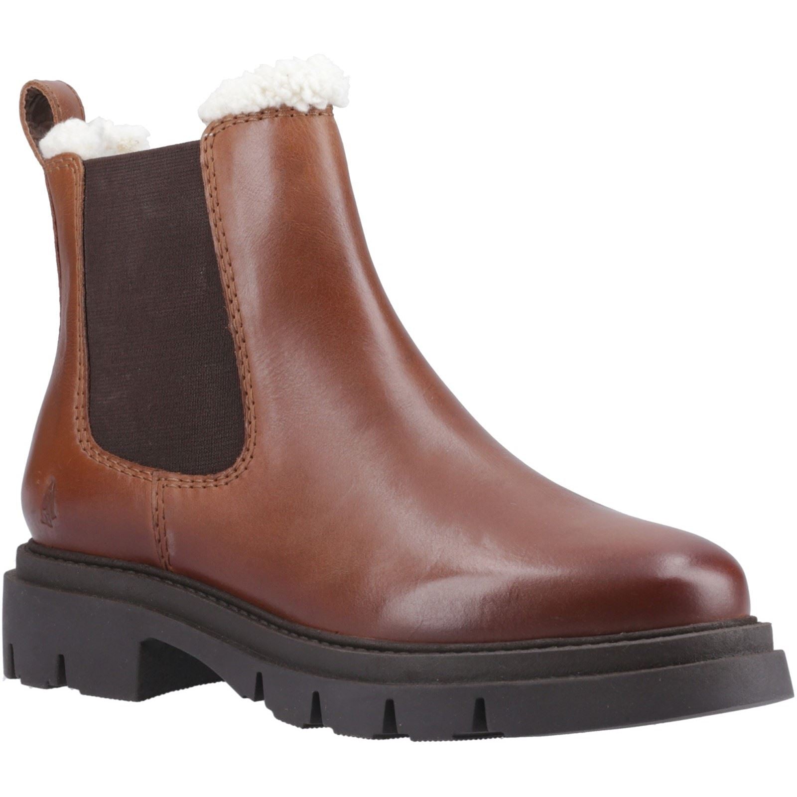 Hush Puppies Raya Shearling Boot Damen Chelsea Stiefel Aus Braunem Leder
