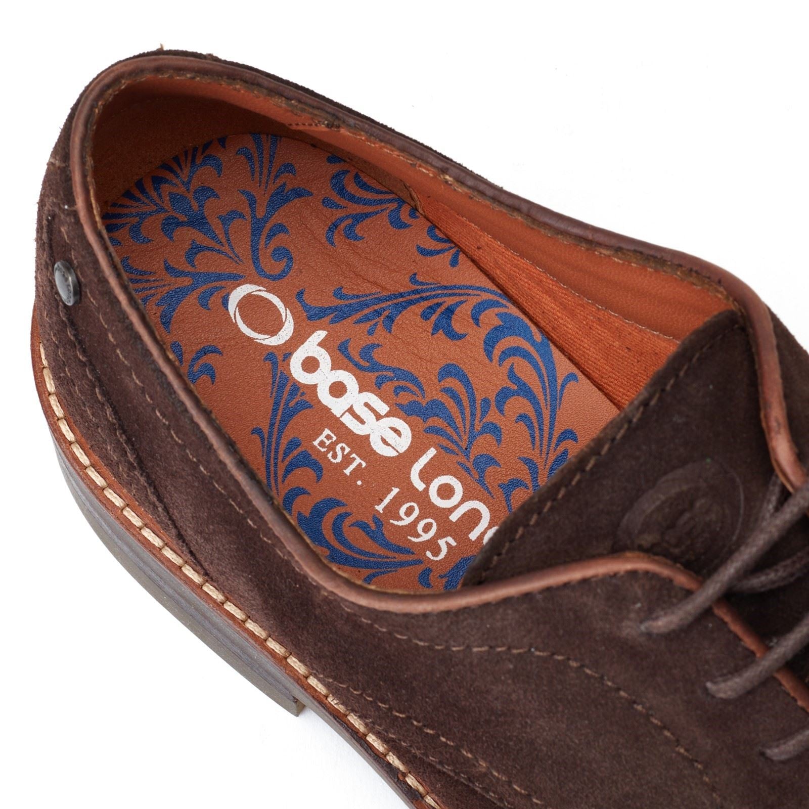 Base London Mawley Leder Herren Oxford Schuhe In Verbranntem Braun