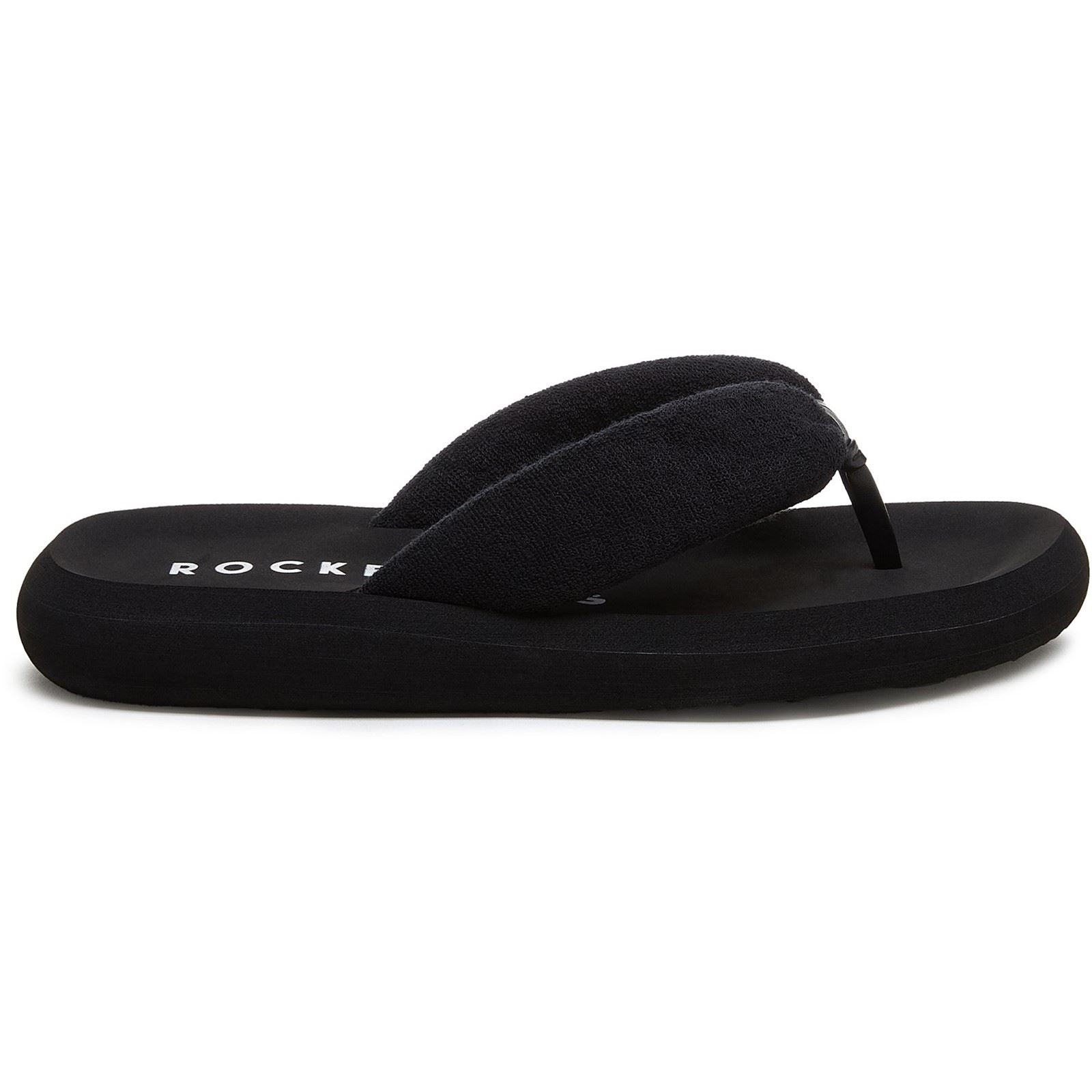 Rocket Dog Sunset Puff Atlanta Stoff Damen Schwarze Flip-Flops