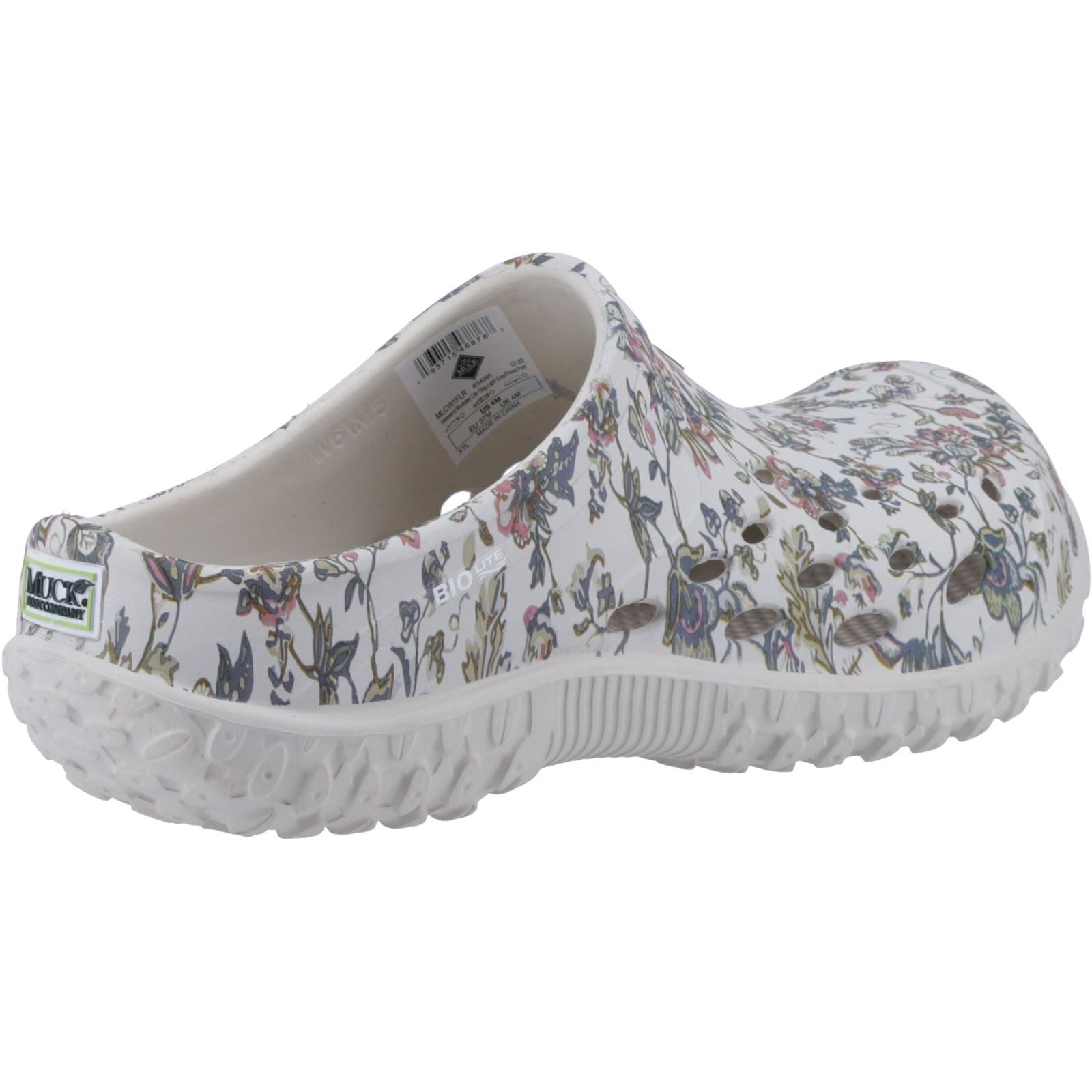 Muck Boots Muckster Lite Hellgraue/Blumendruck Clogs