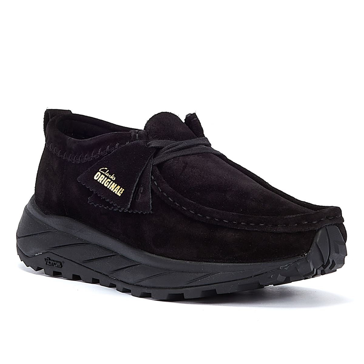 Clarks Originals Walla Eden Lo Herren Schwarze Wildleder-Slipper