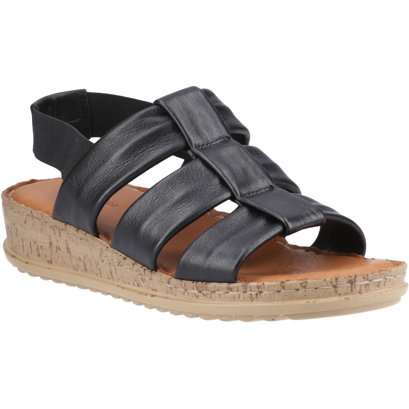 Hush Puppies Eden Gladiator Damen Sandalen Aus Schwarzem Leder