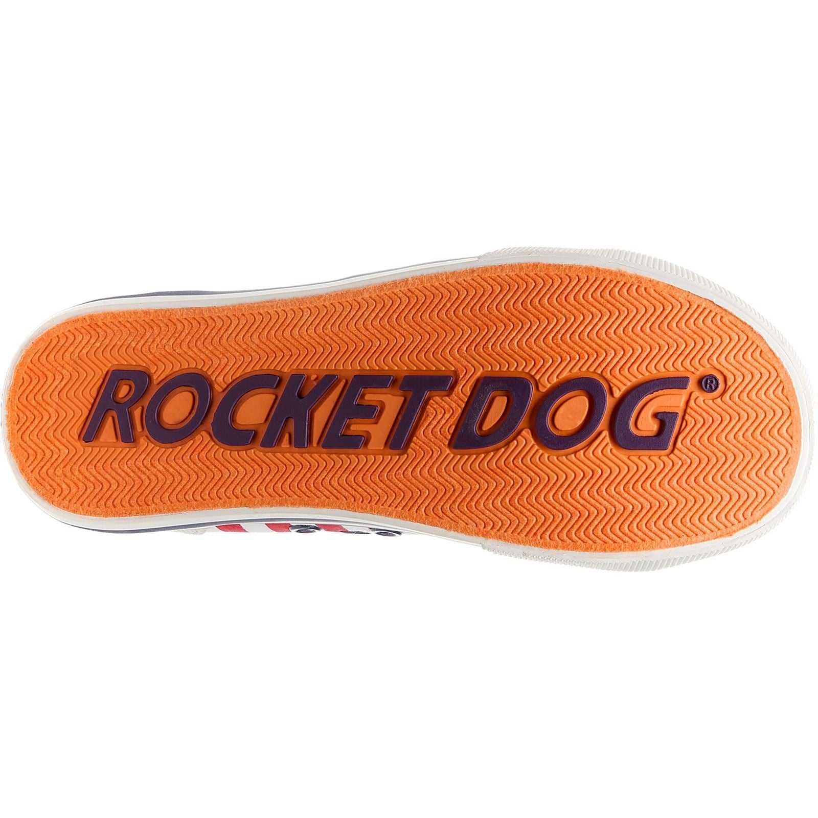 Rocket Dog Jazzin Spangle Damen Sneaker Aus Rot/Blauem Baumwollstoff