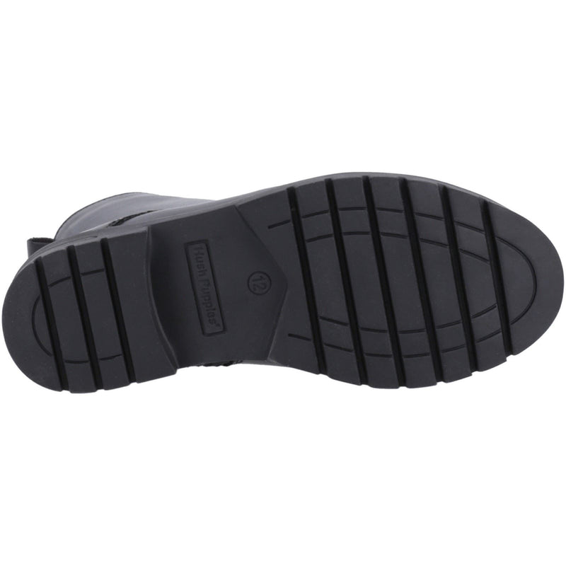 Hush Puppies Lauren Junior Mädchen Schwarze Farbe Lederstiefel