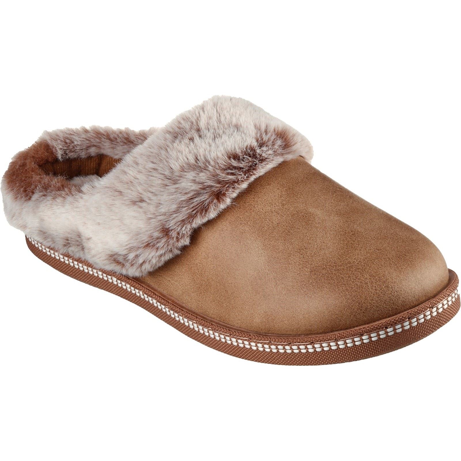 Skechers Cozy Campfire Lovely Life Synthetik Damen Hausschuhe In Kastanienbraun