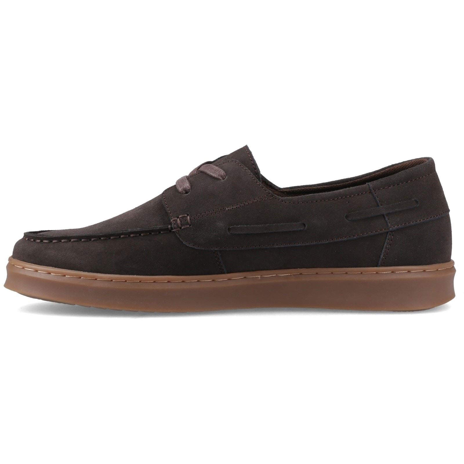 Hush Puppies Madden Boat Shoe Leder Herren Schokoladen Bootsschuhe