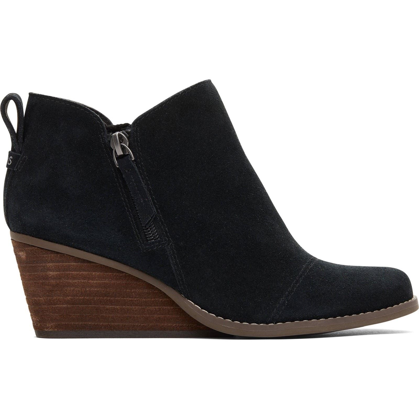 TOMS Goldie Textile Damen Schwarze Absatzstiefeletten