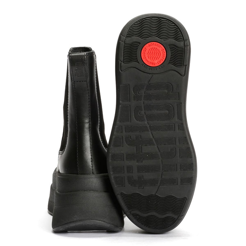 FitFlop F-Mode Leder Damen Schwarze Stiefel