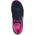 Skechers Flex Appeal 5.0 Fresh Touch Leder Damenschuhe, Marineblau/Hot Pink Sneakers