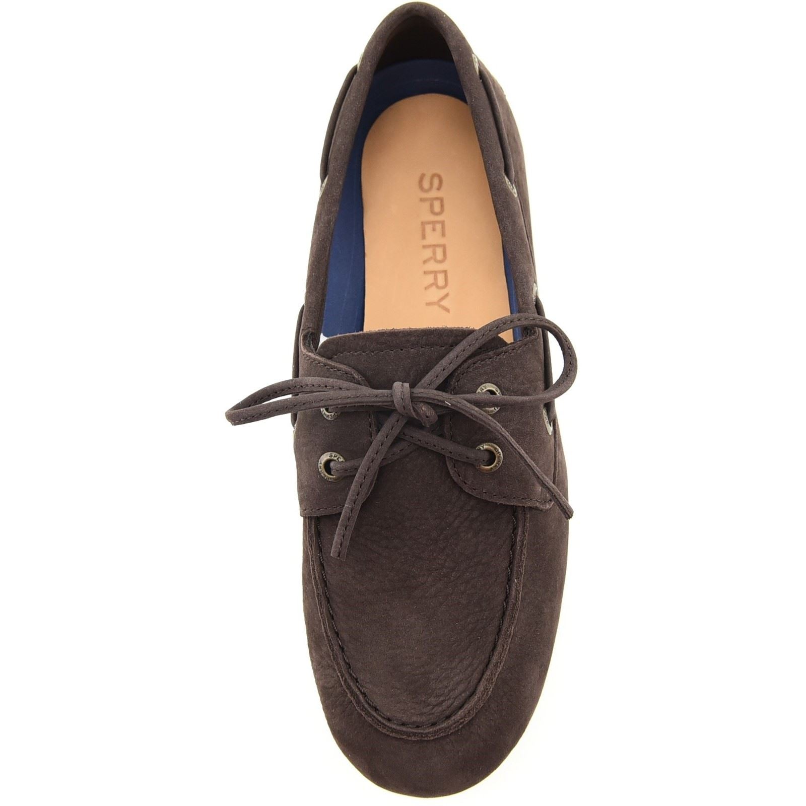 Sperry Slim Boat Leder Damen Dunkelbraune Bootsschuhe
