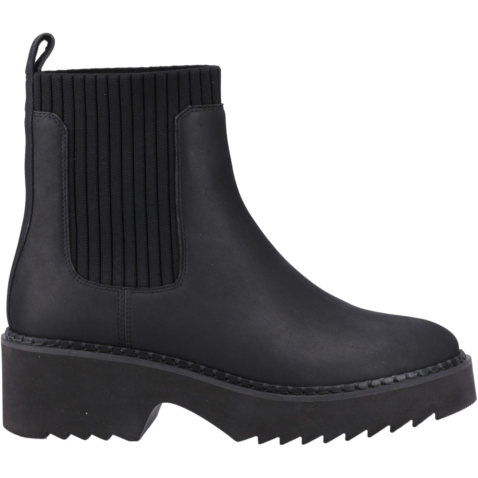 TOMS Millie Leder Damen Schwarze Absatz Stiefeletten