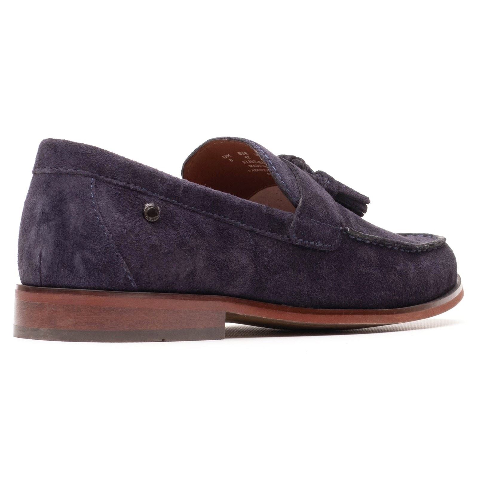 Base London Flint Leder Herren Marineblaue Slipper