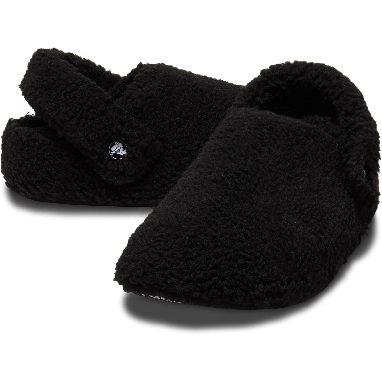 Crocs Classic Cozzzy Slipper Hausschuhe aus Polyester in Schwarz