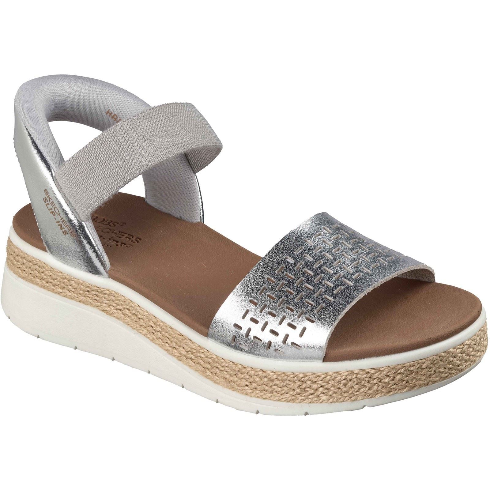 Skechers BOBS Sun Ray Damen Silberne Sandalen