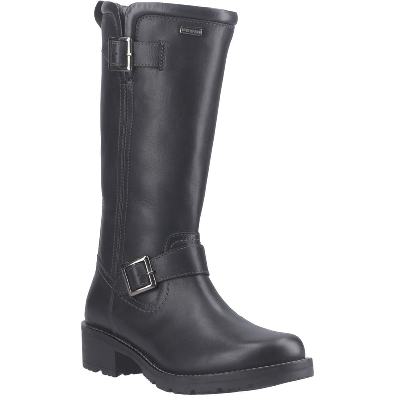 Hunter Skye Tall Boot Damen Schwarze Farbe Lederstiefel