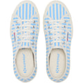 Superga 2750 Stripes Print Baumwoll Damensneaker In Off White/Azure
