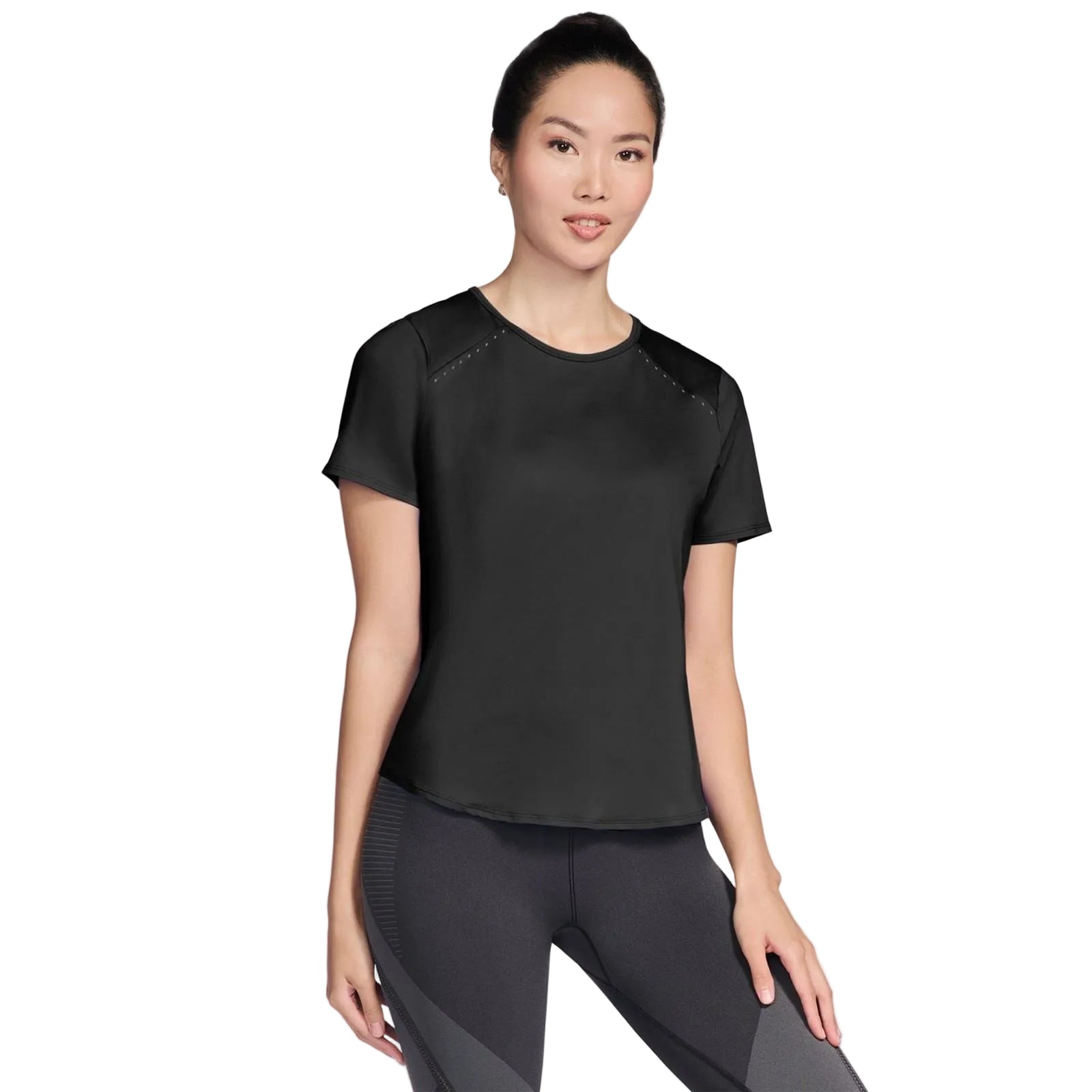 Skechers Stride Performance Tee Frauen Schwarz Sportbekleidung T-Shirts
