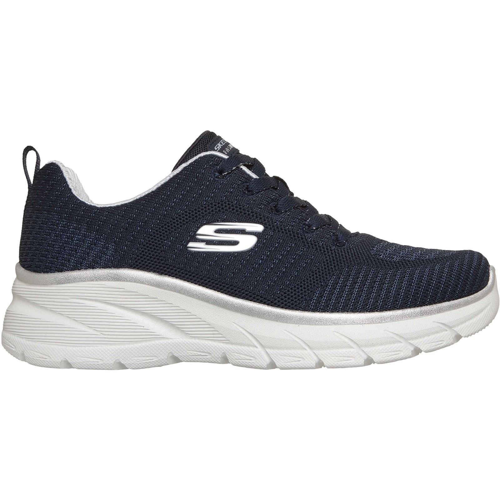 Skechers Fashion Fit 2.0 Polyester Damen Sneaker In Marineblau/Silber