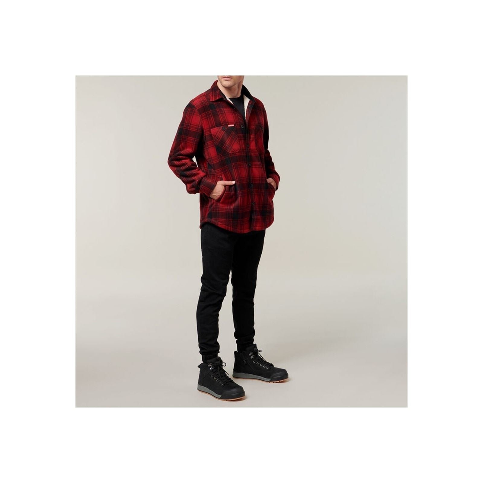 Hard Yakka Sherpa Herren Rote Fleecejacke