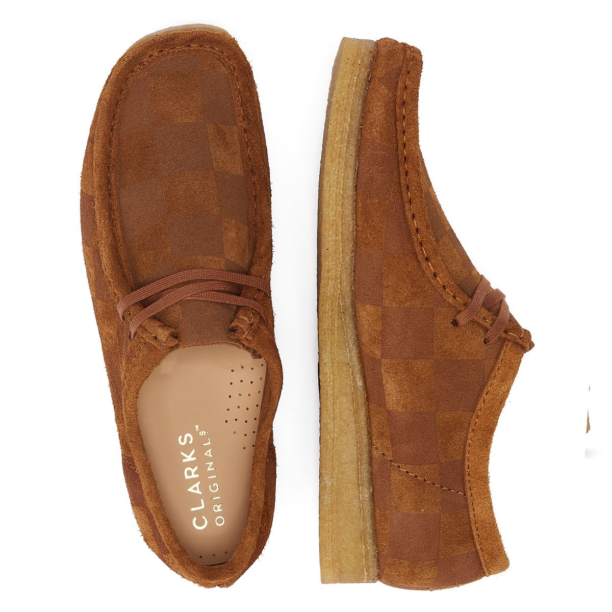 Clarks Originals Wallabee Check Herren Schnürschuhe In Braun
