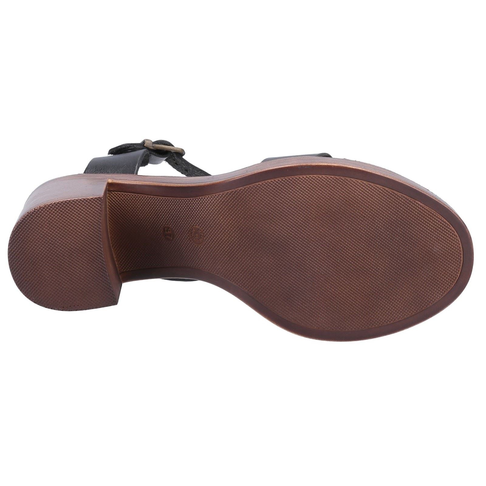 Hush Puppies Georgia Damen Sandalen Aus Schwarzem Leder