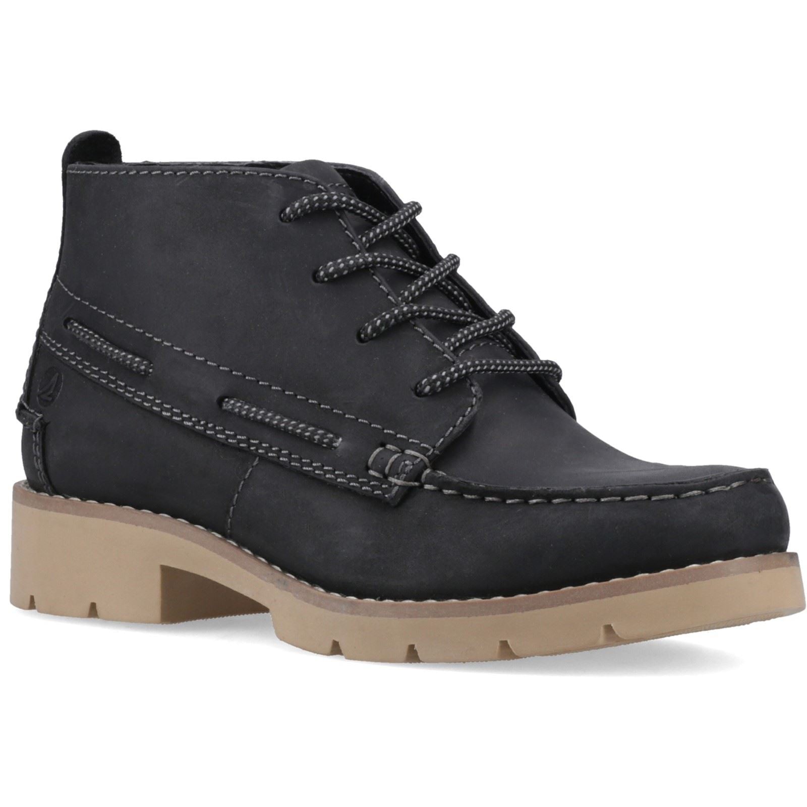 Sperry Savanna Leder Damen Schwarze Stiefel