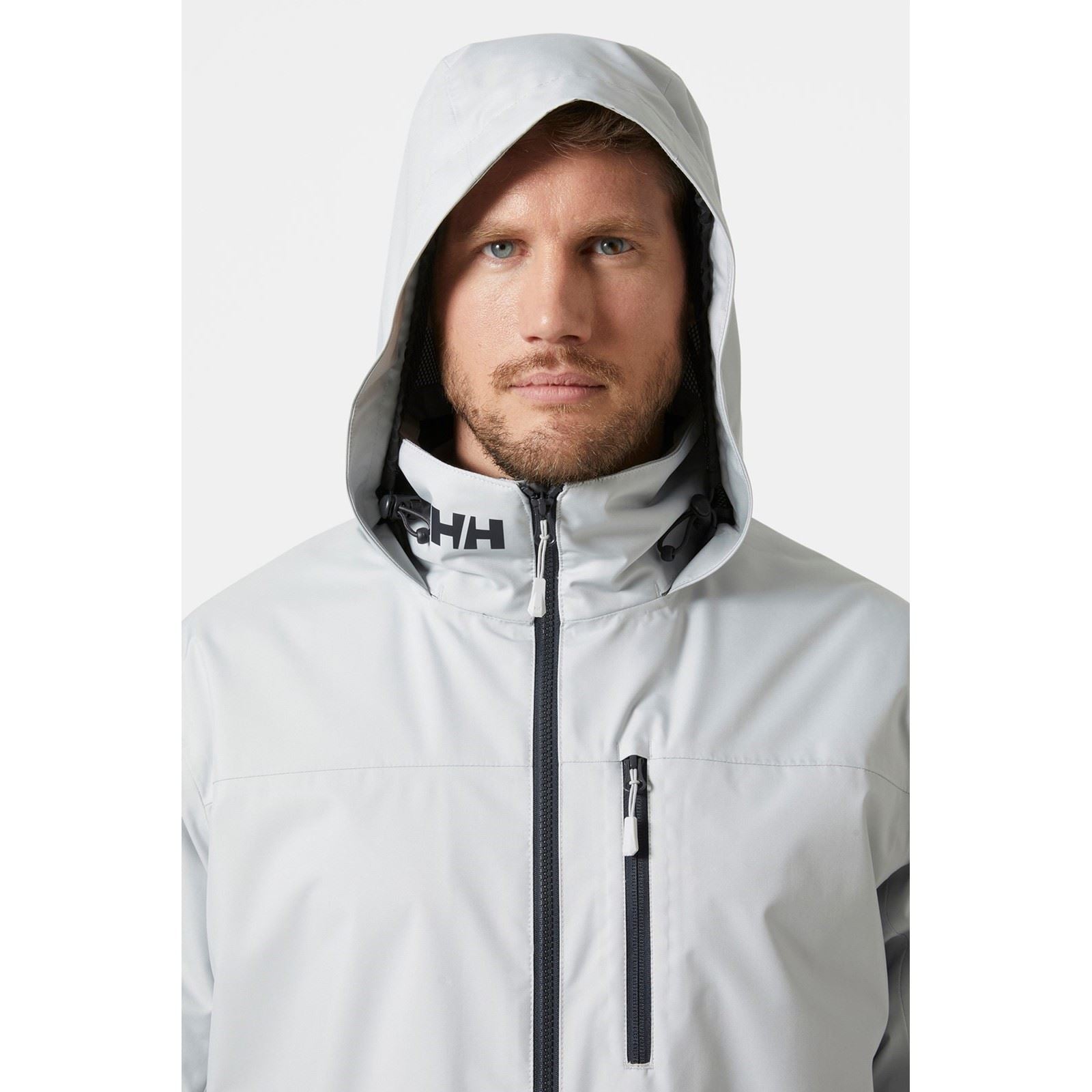 Helly Hansen Sport Crew Hooded Midlayer Sailing 2.1 Herren Graue Segeljacke