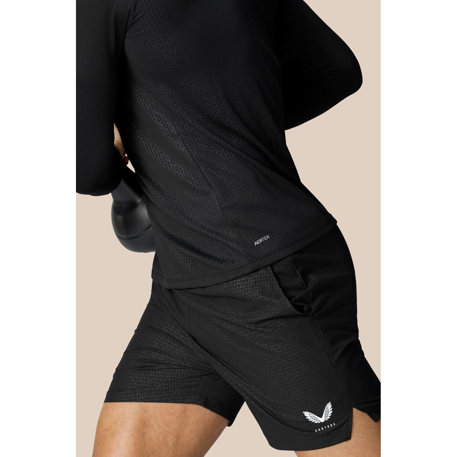 Castore Adapt 1/4 Zip Top Polyester Herren Schwarze Farbe Sport-T-Shirts