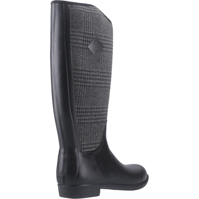 Muck Boots Derby Tall Damen Winterstiefel aus Gummi Schwarz/Kariert Kniehoch
