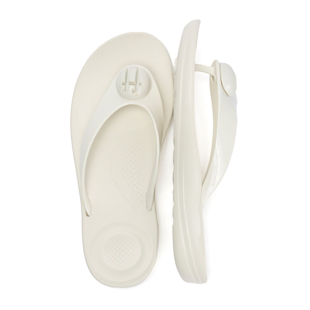 FitFlop Iqushion Glossy Button Damen Flip-Flops In Weiß